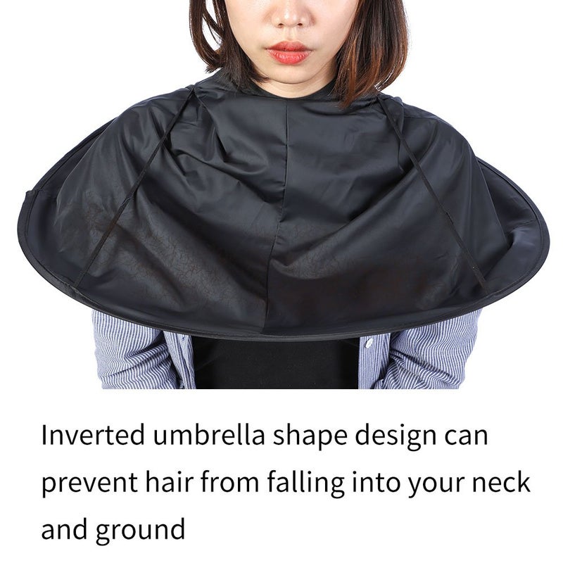 woobles Hair Cutting Cloak Umbrella Cape Salon Barber for Salon and Home Stylists Use Adult (Black) - Image 5